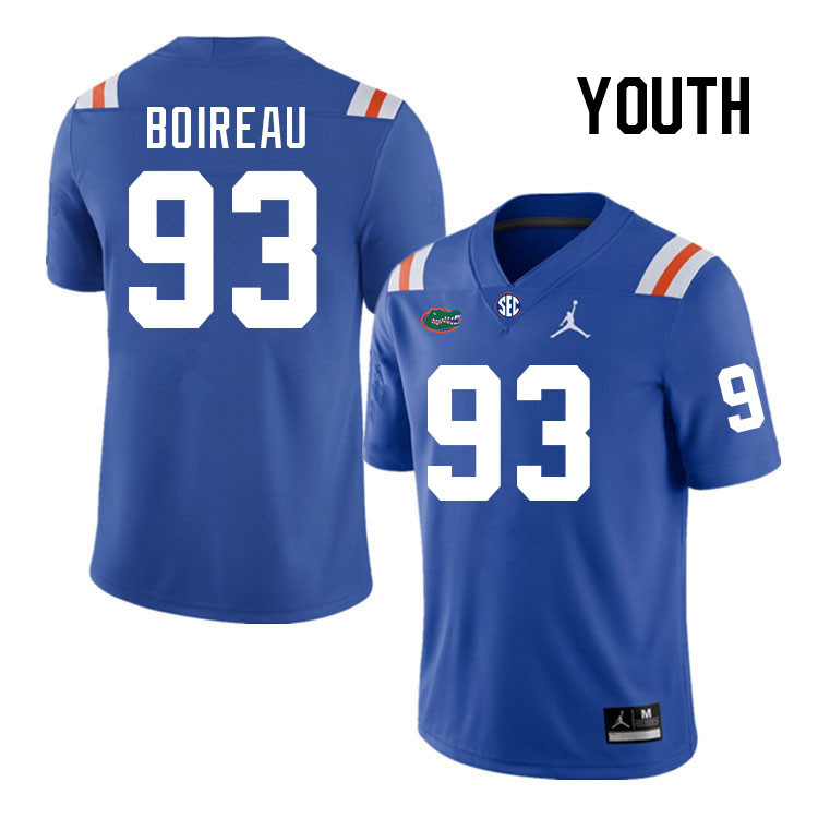 Youth #93 Michai Boireau Florida Gators College Football Jerseys Stitched-Throwback